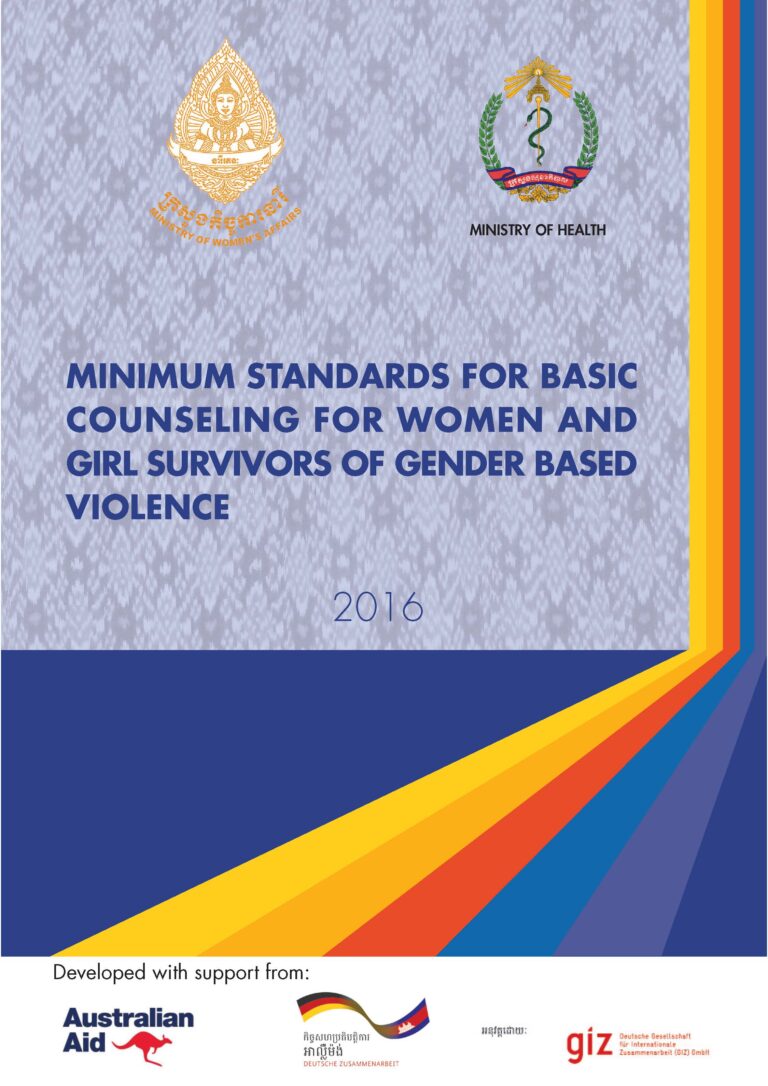 Minimum standard for basic counseling for women and girl survivors of gender based violence