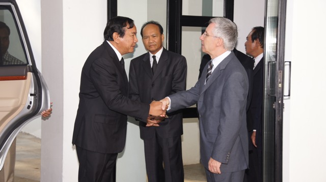 H.E. Minister paid tribute condolence at the French Embassy in Phnom Penh